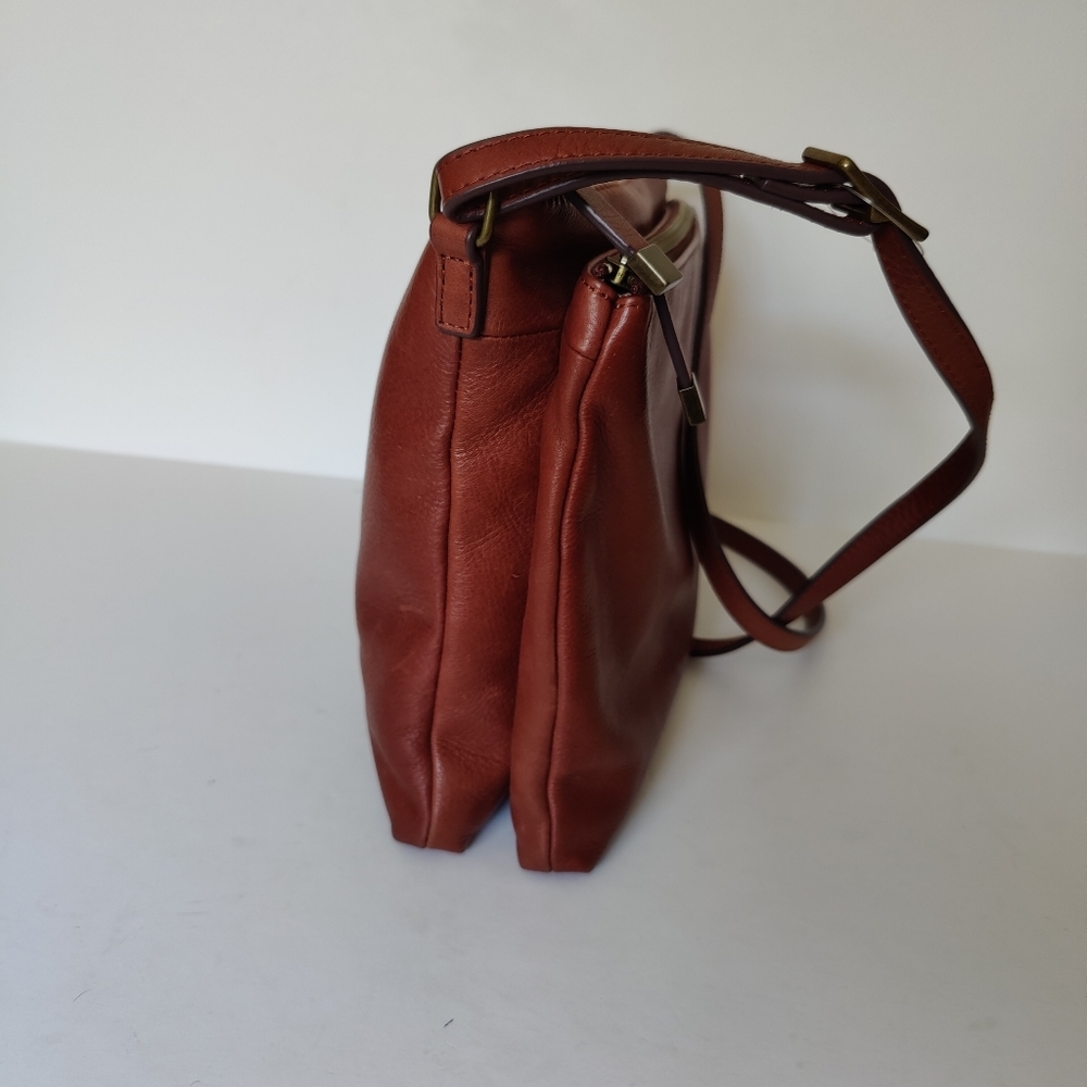 Margot Double Zip in Brandy Crossbody - Picture 9 of 9